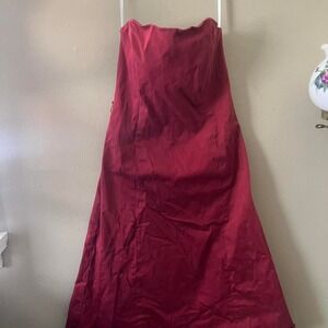 Robin‎ Jordan Red Strapless Formal Dress Evening Gown Made in USA Size 8